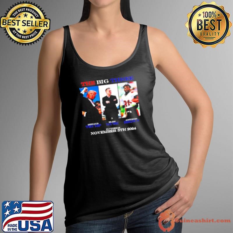 The Big Three Donald Trump Elon Musk Antonio Brown In Cinemas 2024 Tank Top