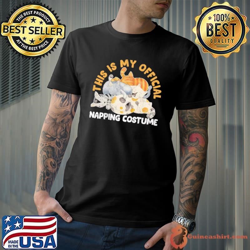 This Is My Official Napping Costume Vintage Cat Quote T-Shirt