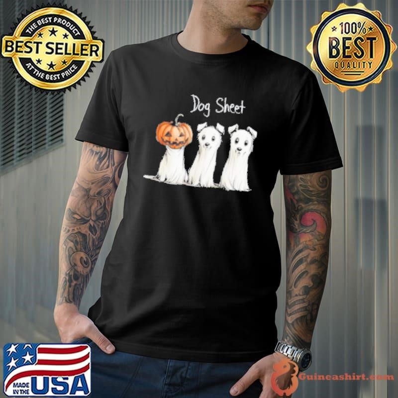 Three Dog Sheet Funny Halloween , Halloween Ghost Dog Unisex