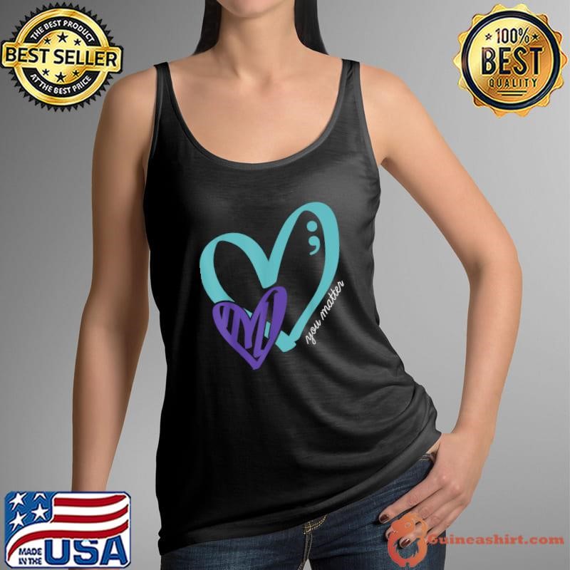 You Matter Suicide Prevention Awareness Purple Heart T-Shirt