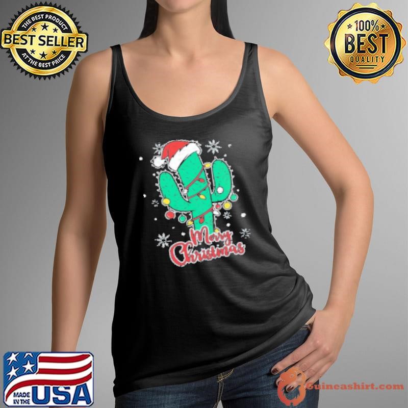 vMerry Christmas Cactus Teacher Shirt
