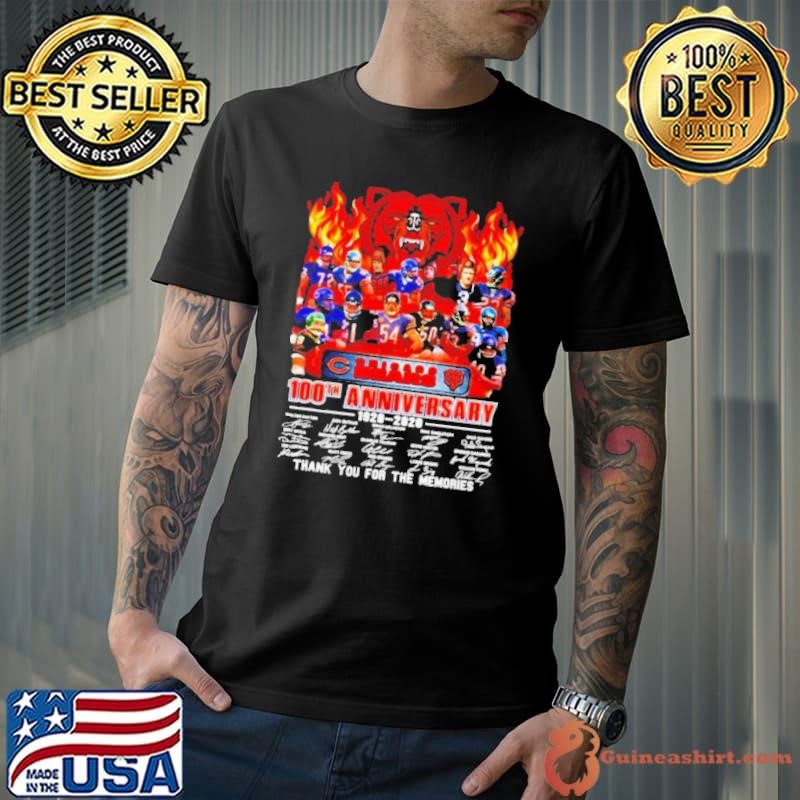2020 Chicago Bears 100th anniversary 1920 2020 thank you for the memories shirt
