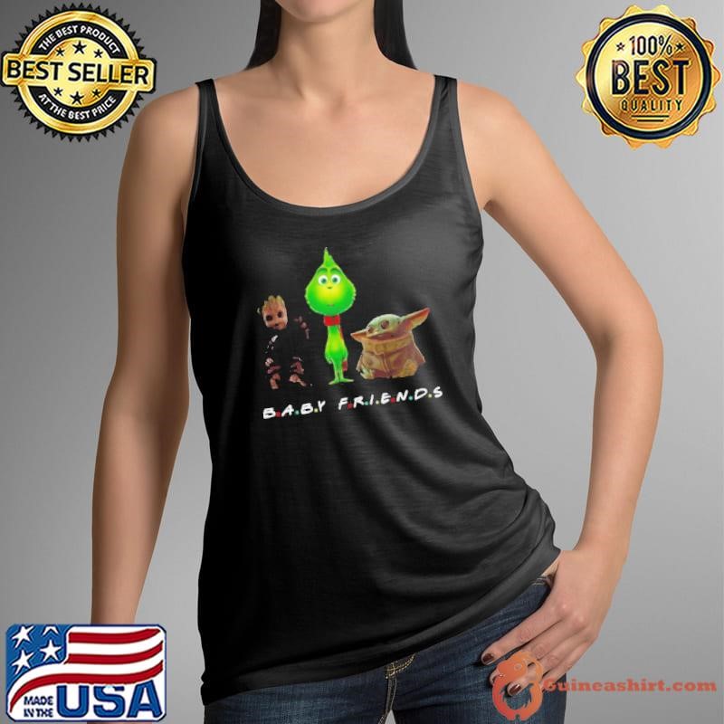 Baby Groot And The Grinch And Baby Yoda Baby Friends Tank Top