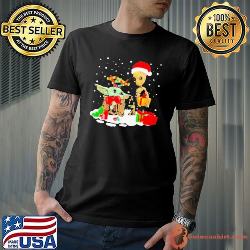 Baby yoda and santa groot christmas Unisex