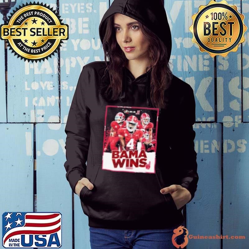 Bama Wins Alabama Crimson Tide 41 – 34 Georgia Bulldogs Alabama Survives In Tuscaloosa Poster Hoodie