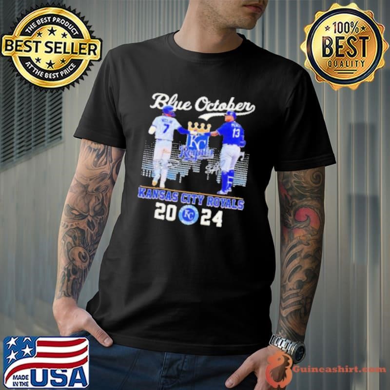 Blue October Kansas City Royals Bobby Witt Jr. and Salvador Perez signature 2024 shirt