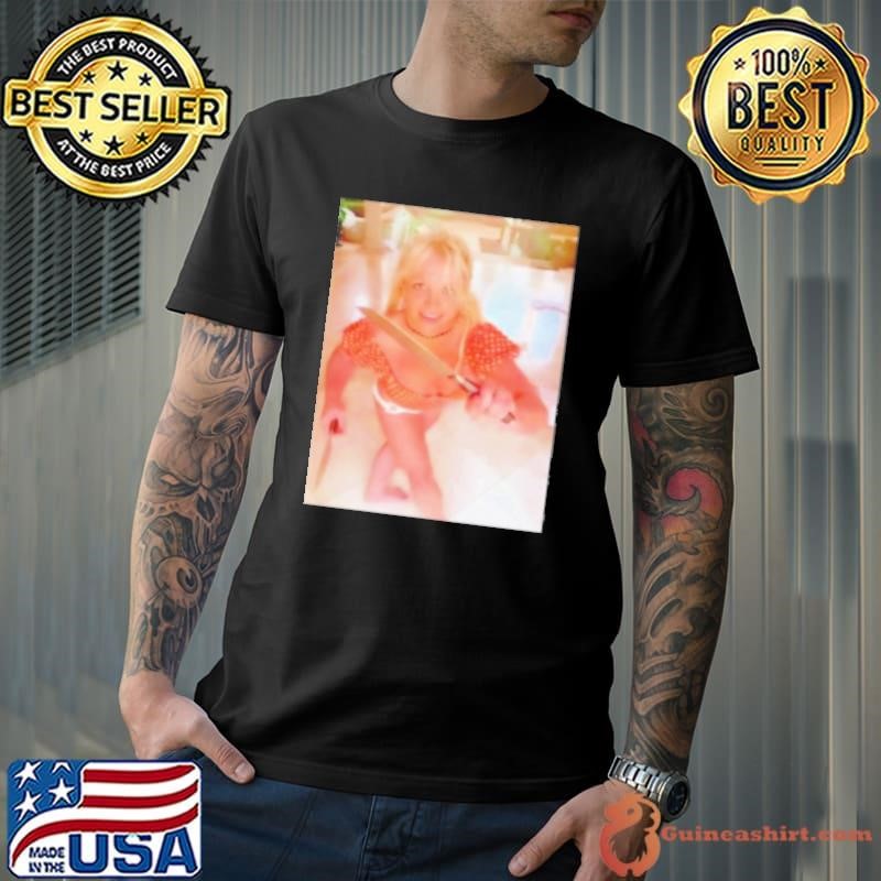 Britney Spears Dances While Holding Knives Picture Shirt