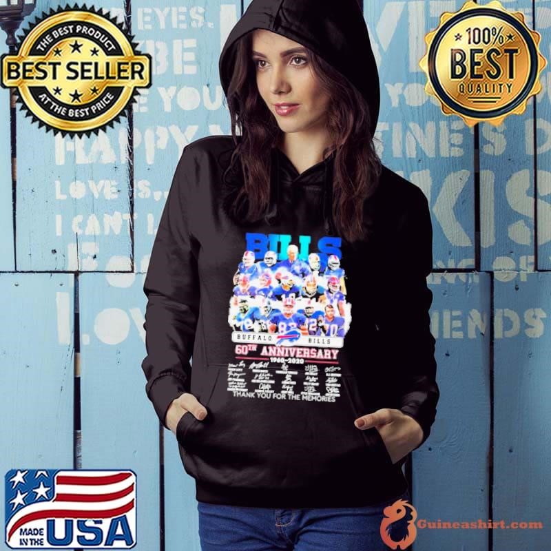 Buffalo Bills 60th anniversary thank you for the memories signatures Hoodie