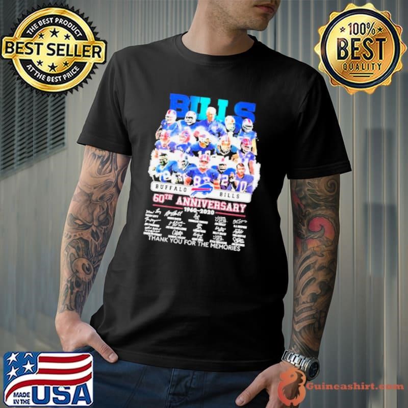 Buffalo Bills 60th anniversary thank you for the memories signatures Unisex