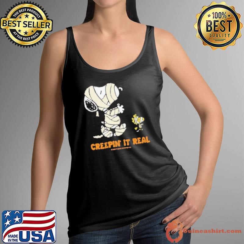 Creepin It Real Peanuts Snoopy & Woodstock Mummy Shirt