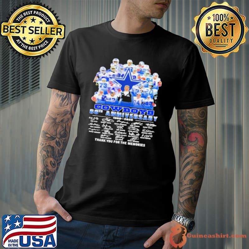Dallas Cowboys 60th anniversary thank you for the memories signature shirt
