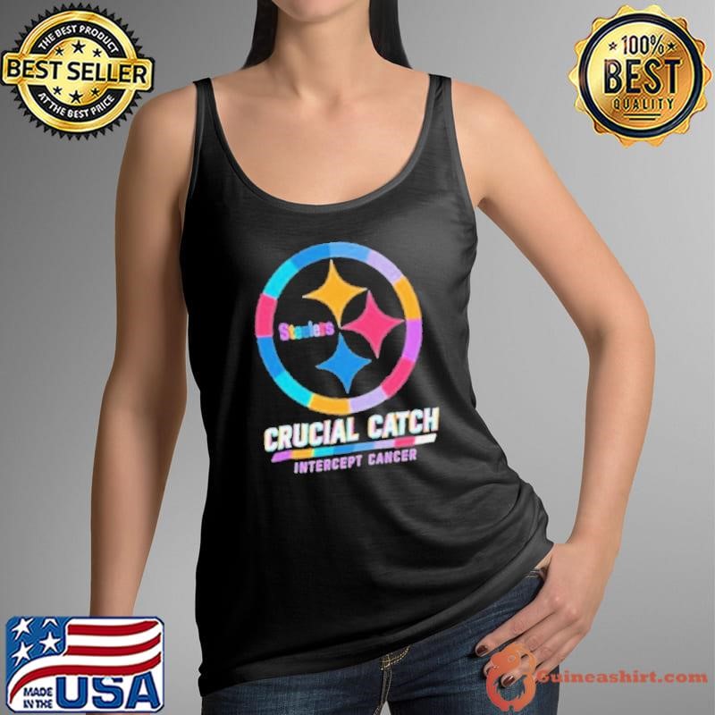 Design Pittsburgh Steelers 2024 Crucial Catch Intercept Cancer Awareness Shirt