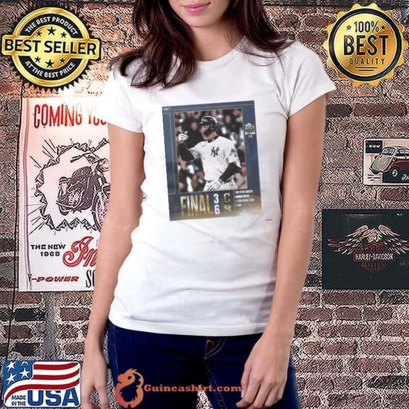 Final Cleveland Guardians 3 6 New York Yankees Top Performer Aaron Judge MLB 2024 ALCS Poster Ladiestee