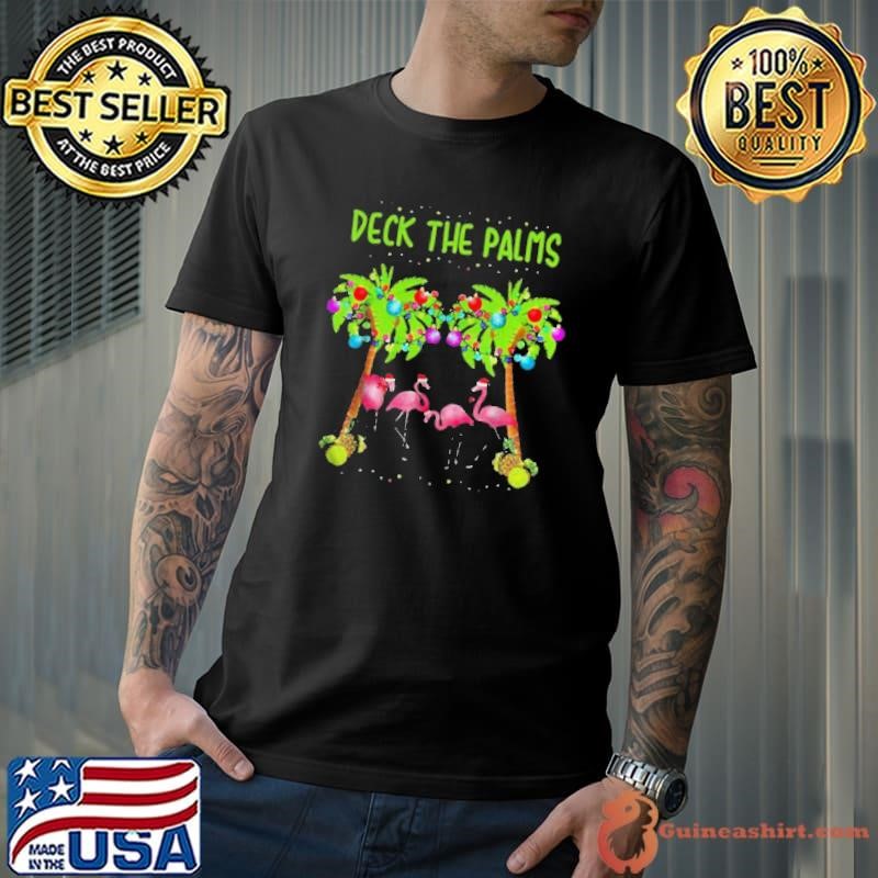 Flamingos Deck The Palms Christmas shirt