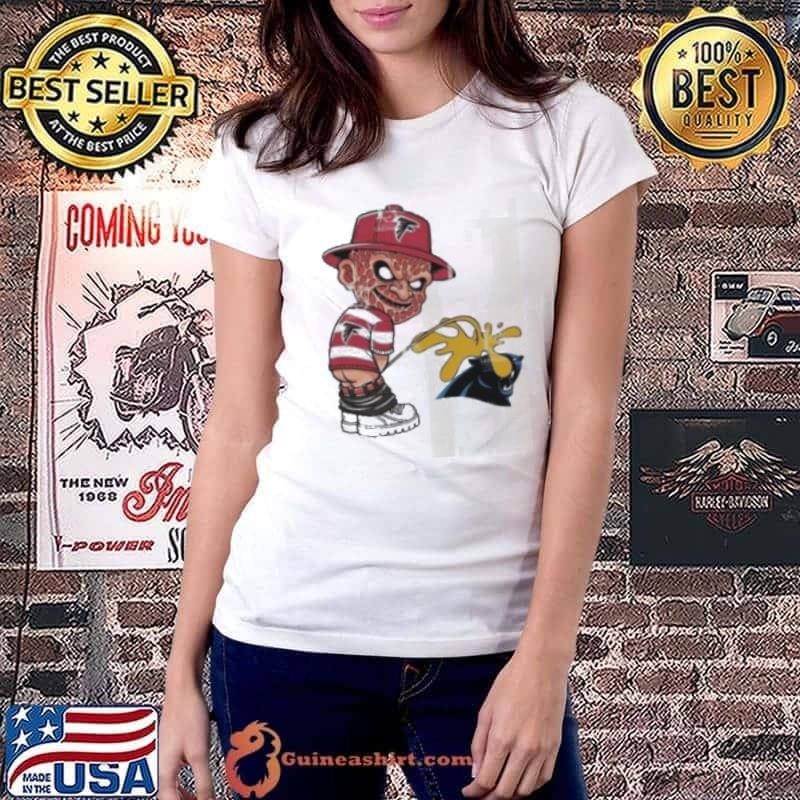 Freddy Krueger Atlanta Falcons Piss On Carolina Panthers Halloween 2024 NFL Ladiestee