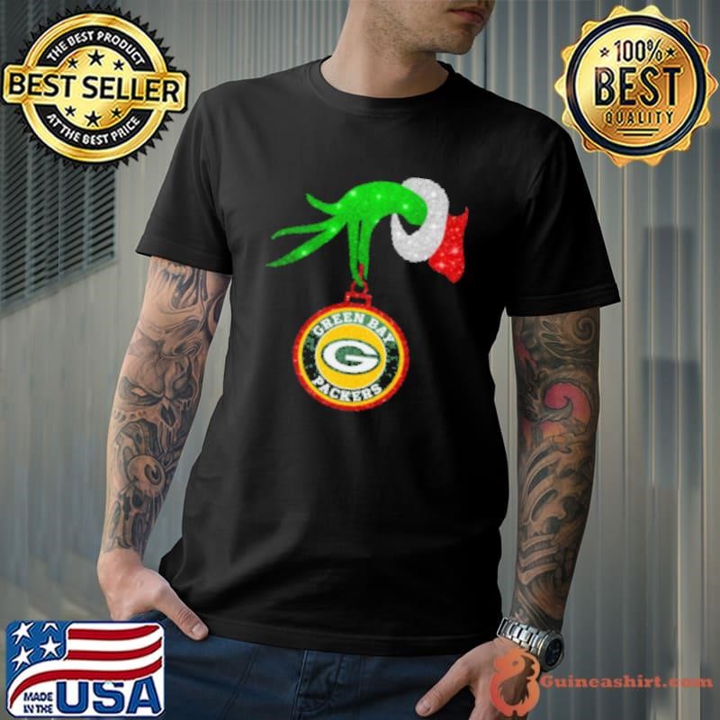 Grinch Hand Holding Green Bay Packers Christmas Shirt