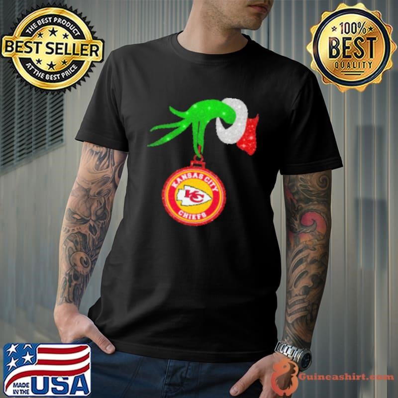 Grinch Hand Holding Kansas City Chiefs Christmas Shirt