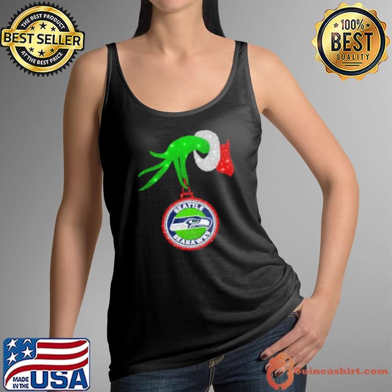Grinch Hand Holding Seattle Seahawks Christmas Tank Top