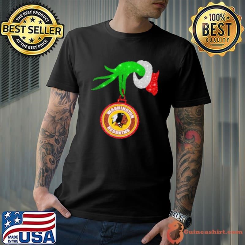Grinch Hand Holding Washington Redskins Christmas Shirt