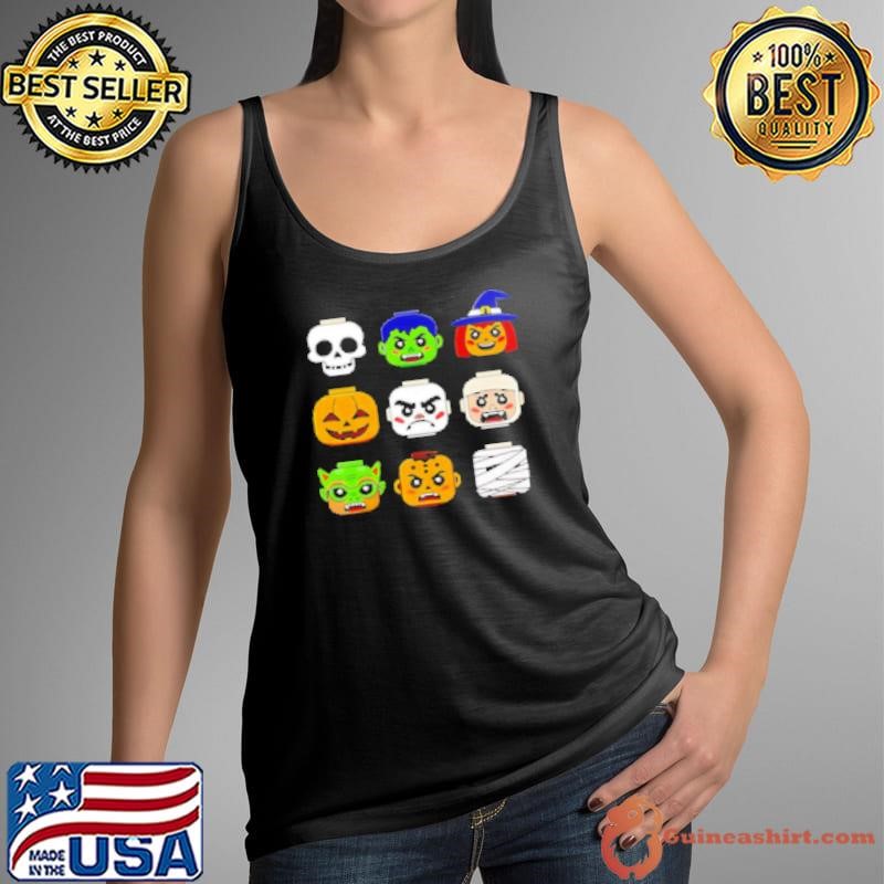 Halloween building brick head pumpkin ghost zombie boys Shirt