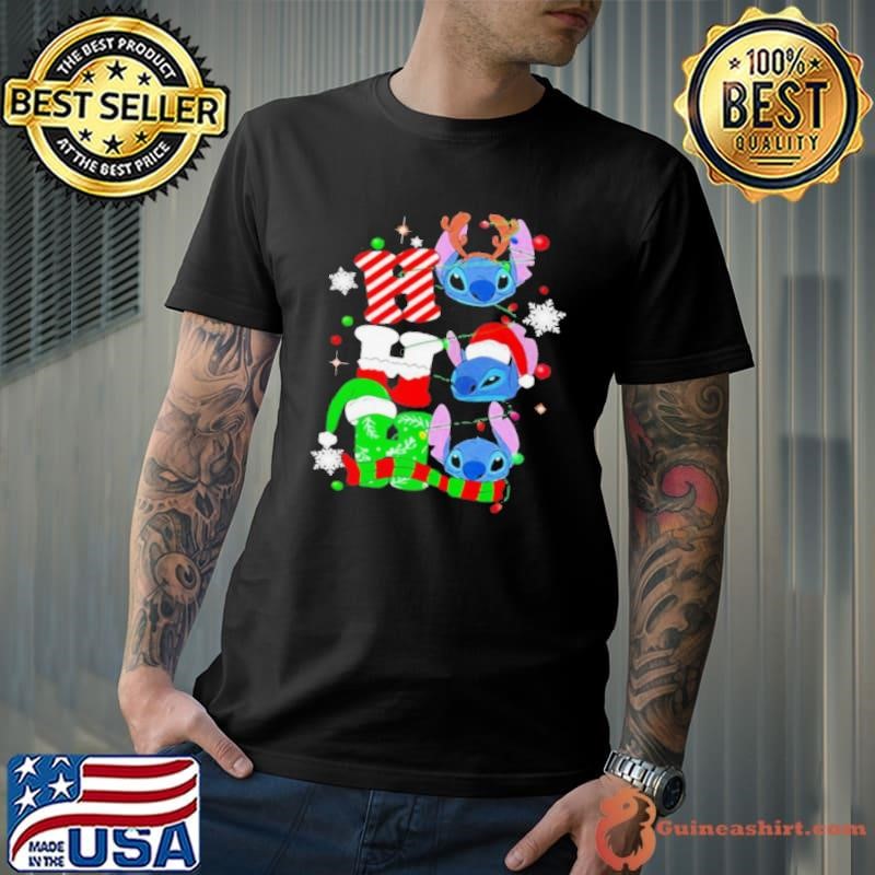 Ho Ho Ho Stitch Reindeer Elf Santa Xmas shirt