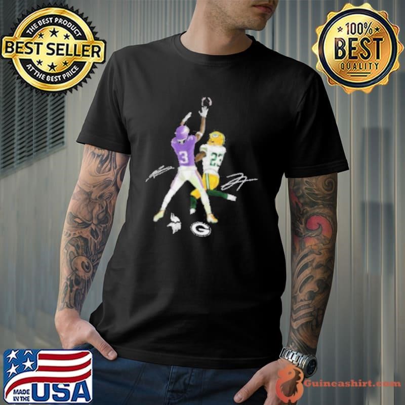 Jordan Addison & Jaire Alexander Charcoal Minnesota Vikings vs. Green Bay Packers Border Battle Player Shirt