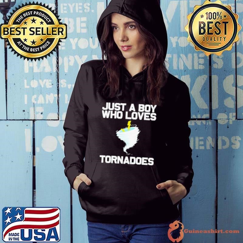 Just A Boy Who Loves Tornadoes Hurricane Milton Retro Hoodie