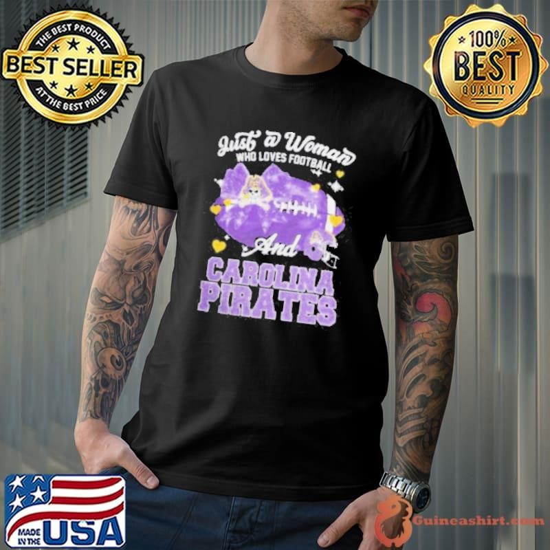 Just A Woman Who Loves Football And East Carolina Pirates Helmet Unisex