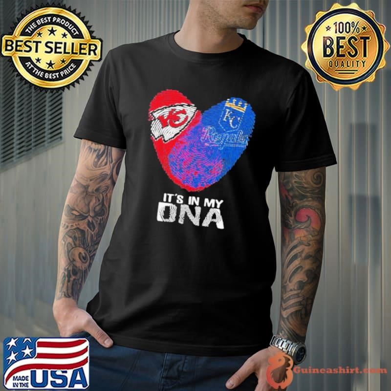 Kansas City Chiefs And Kansas City Royals It’s In My Dna Heart shirt