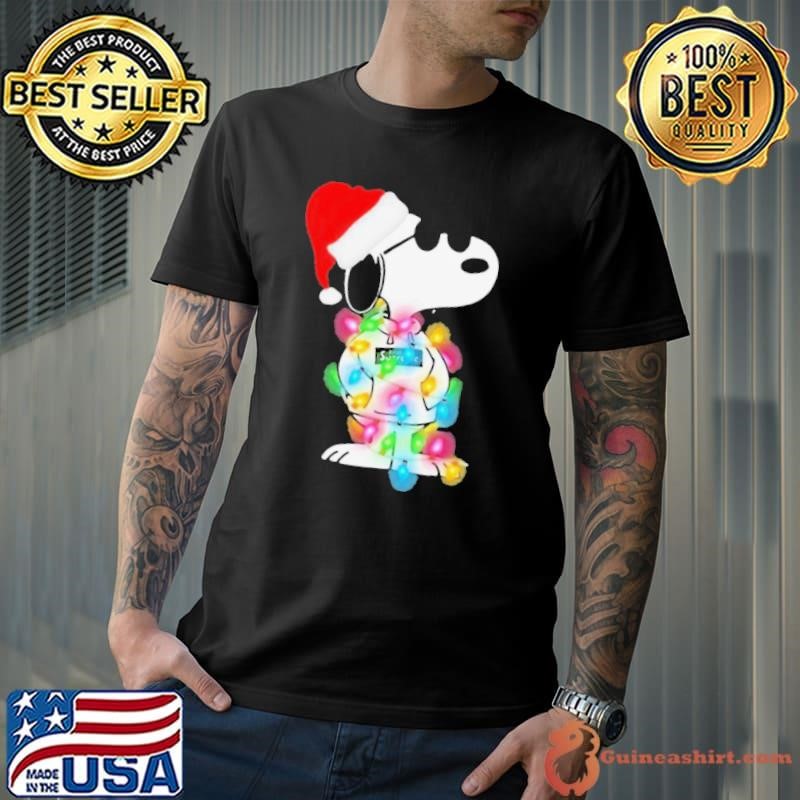 Lights Wrap Around Snoopy Hat Santa Christmas shirt