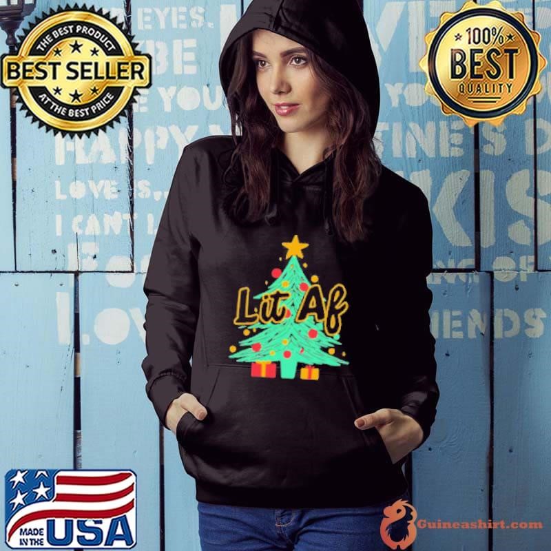 Lit AF Christmas tree Hoodie