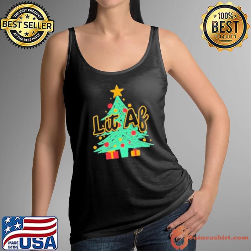 Lit AF Christmas tree Tank Top