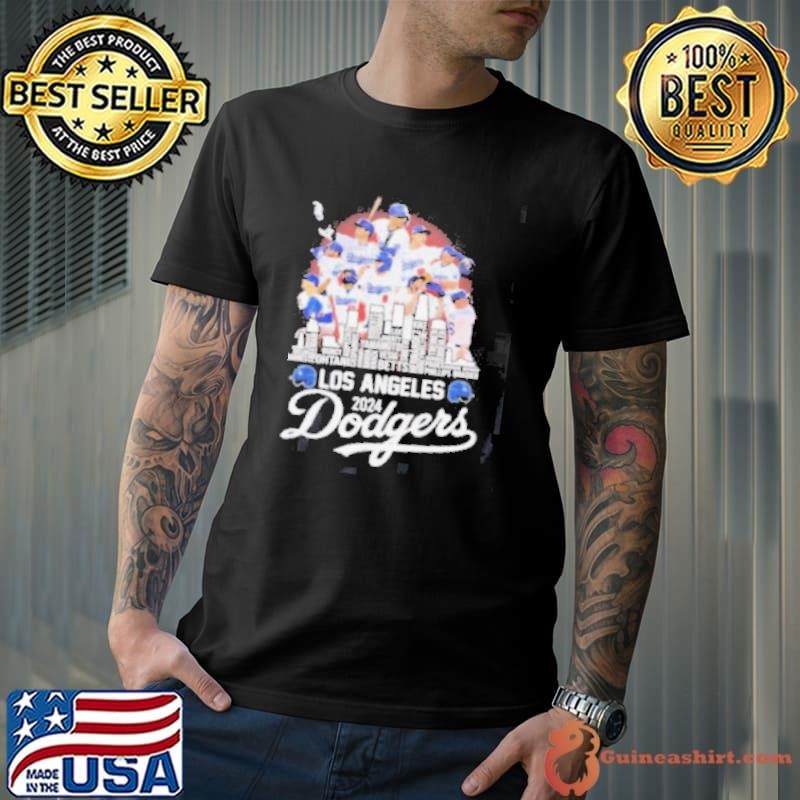 Los Angeles Dodgers 2024 National League Champions city skyline players names shirt