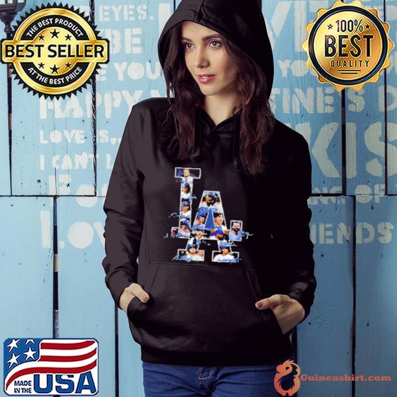 Los Angeles Dodgers name and signature LA Logo Hoodie