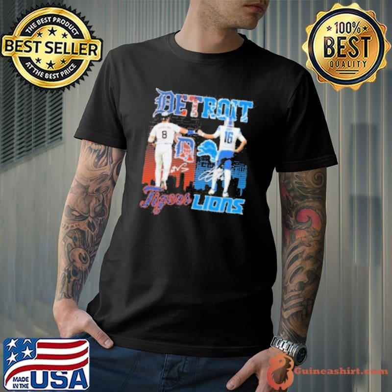Matt Vierling Detroit Tigers X Jared Goff Detroit Lions Signatures Shirt