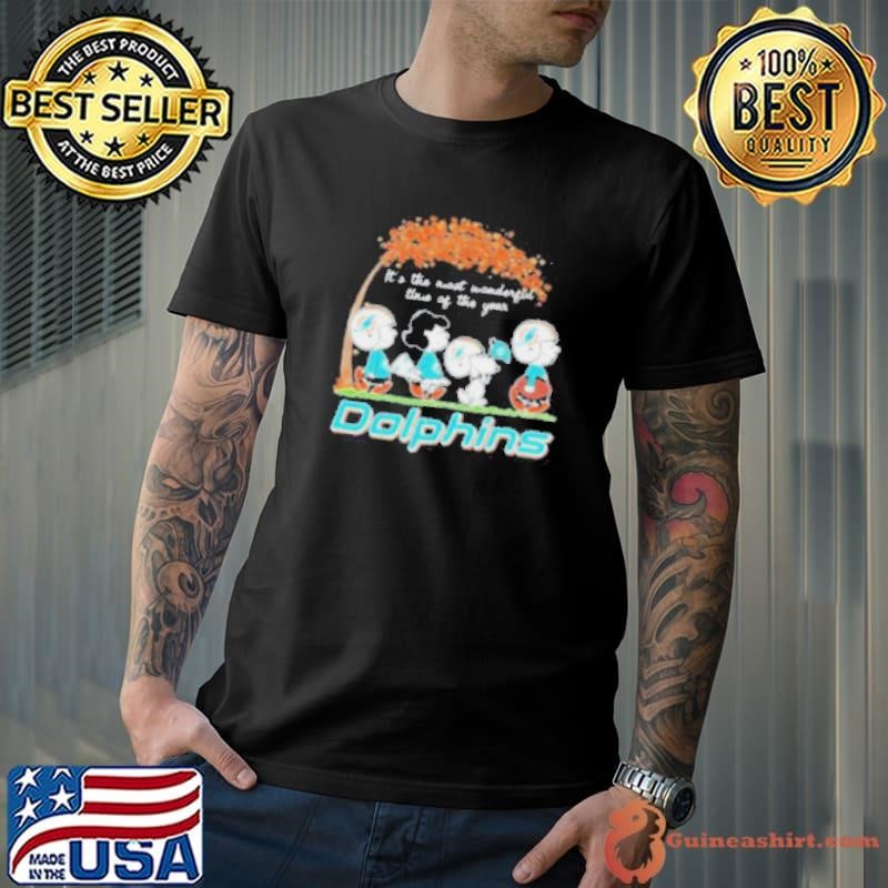 Miami Dolphins Peanuts Charlie Brown and Snoopy Autumn shirt