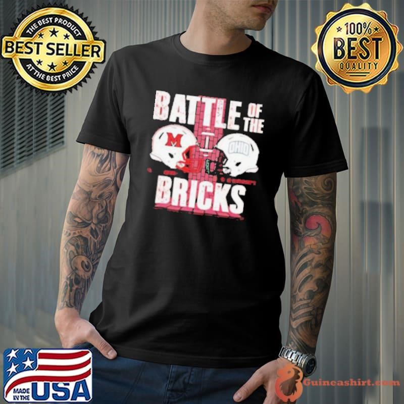 Miami RedHawks vs Ohio Bobcats Battle of the Bricks helmet shirt