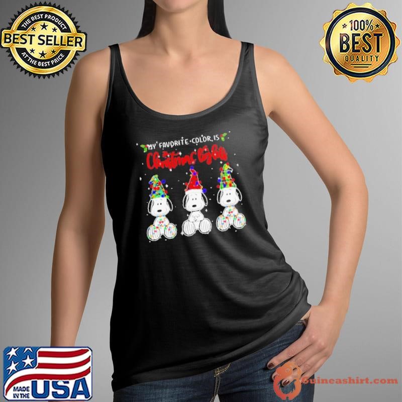 My Favorite Color Is Christmas Lights Snoopys Xmas Tank Top