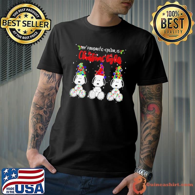 My Favorite Color Is Christmas Lights Snoopys Xmas Unisex
