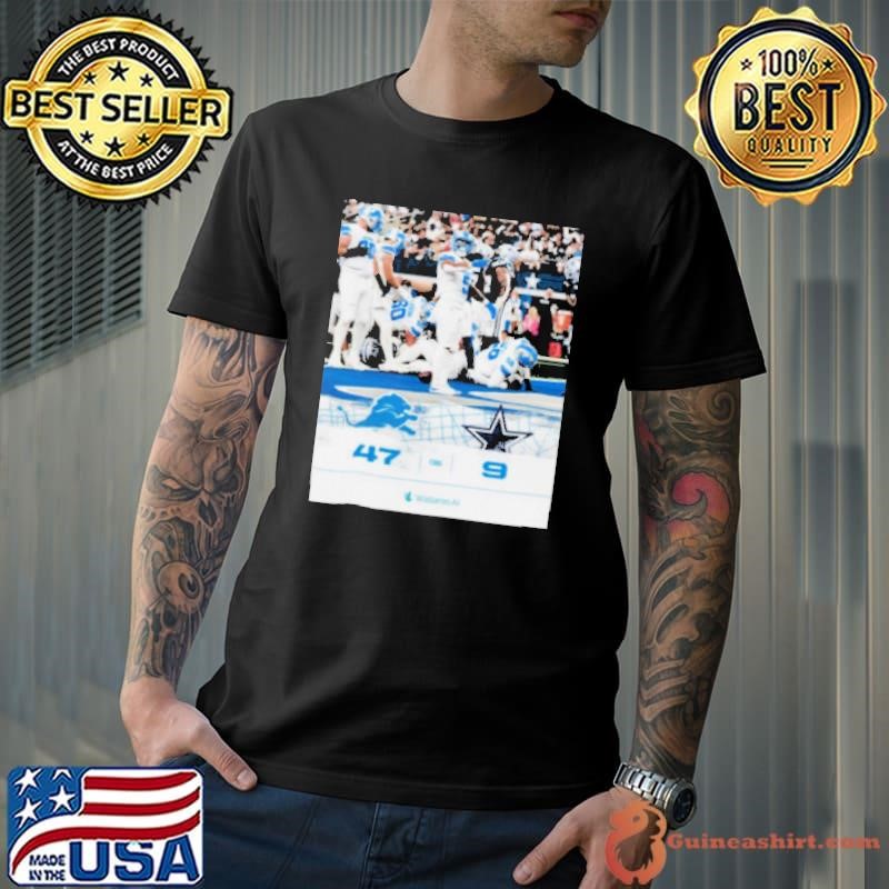 NFL Detroit Lions 47 9 Dallas Cowboys Final Score Poster shirt