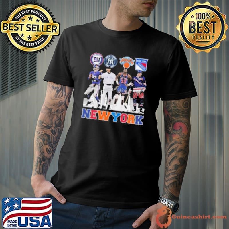 New York Sports Giants Yankees Knicks And Rangers Signatures Legend 2024 shirt