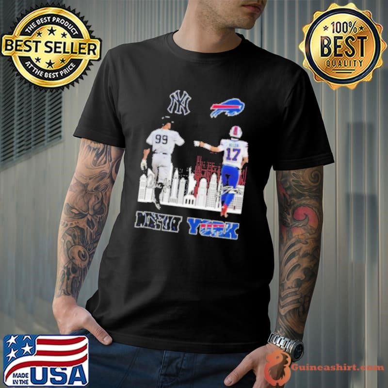 New York Yankees Aaron Judge And Buffalo Bills Josh Allen Signatures Skyline 2024 Unisex