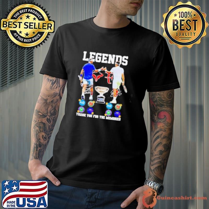Novak Djokovic and Roger Federer legends thank you for the memories signatures shirt