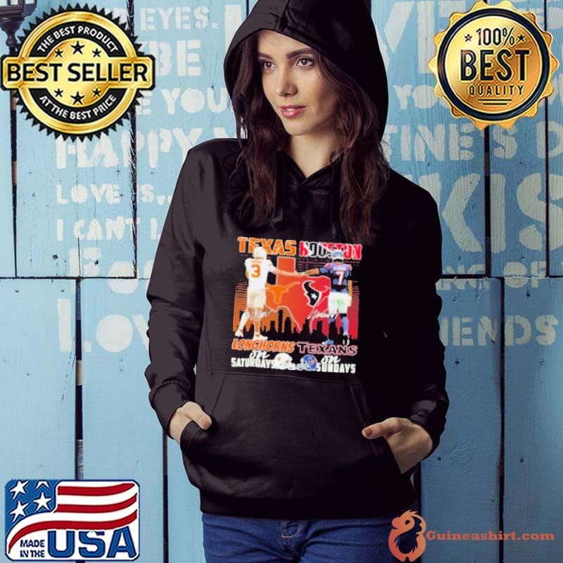 Official Quinn Ewers Texas Longhorns On Saturdays X CJ Stroud Houston Texans On Sundays Hoodie