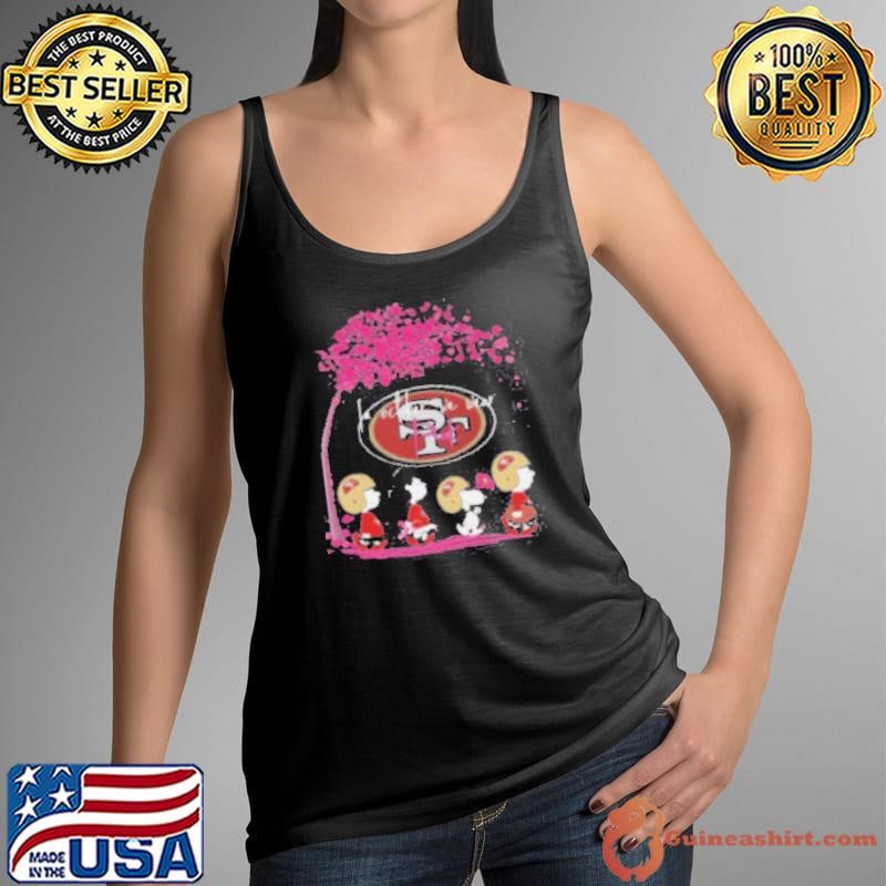Peanuts Characters San Francisco 49ers In October We Wear Pink 2024 Tank Top