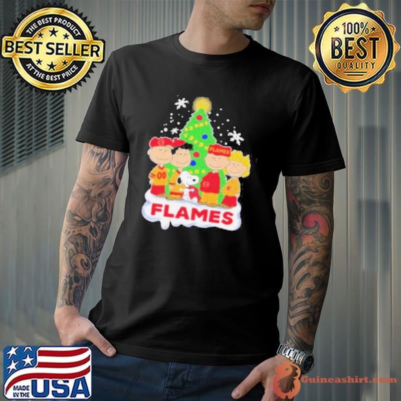 Peanuts Characters X Calgary Flames Merry Christmas Shirt