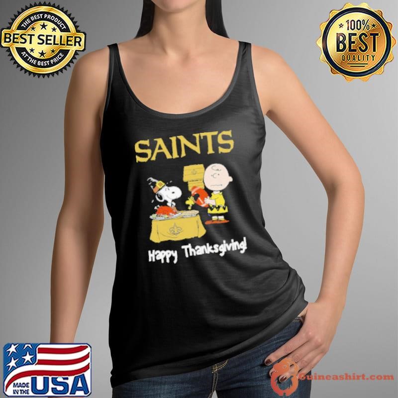 Peanuts New Orleans Saints Football Happy Thanksgiving Tank Top