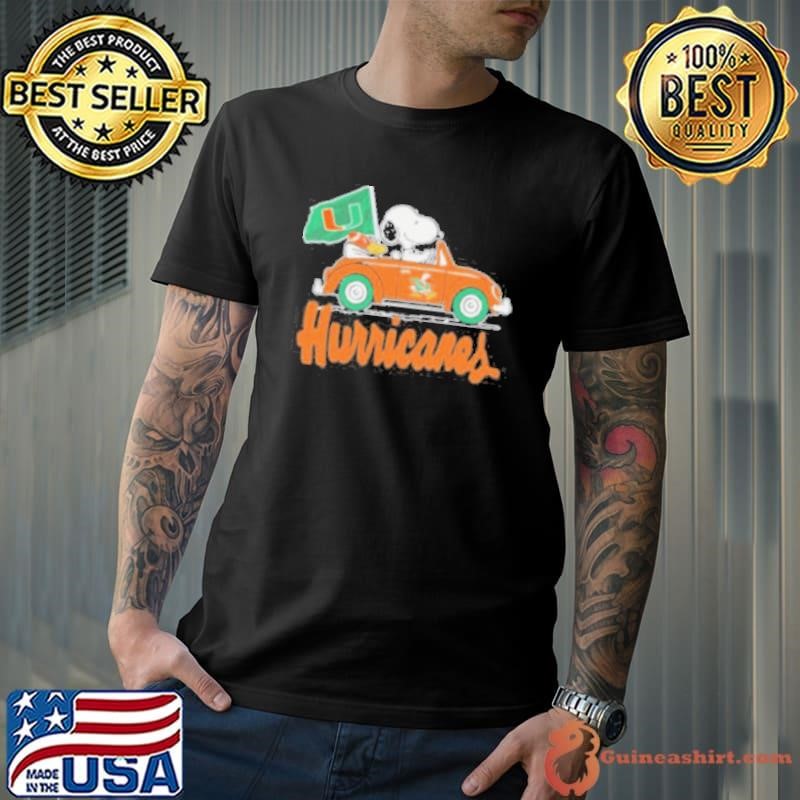 Peanuts Snoopy And Woodstock X Miami Hurricanes Driving Car Shirt