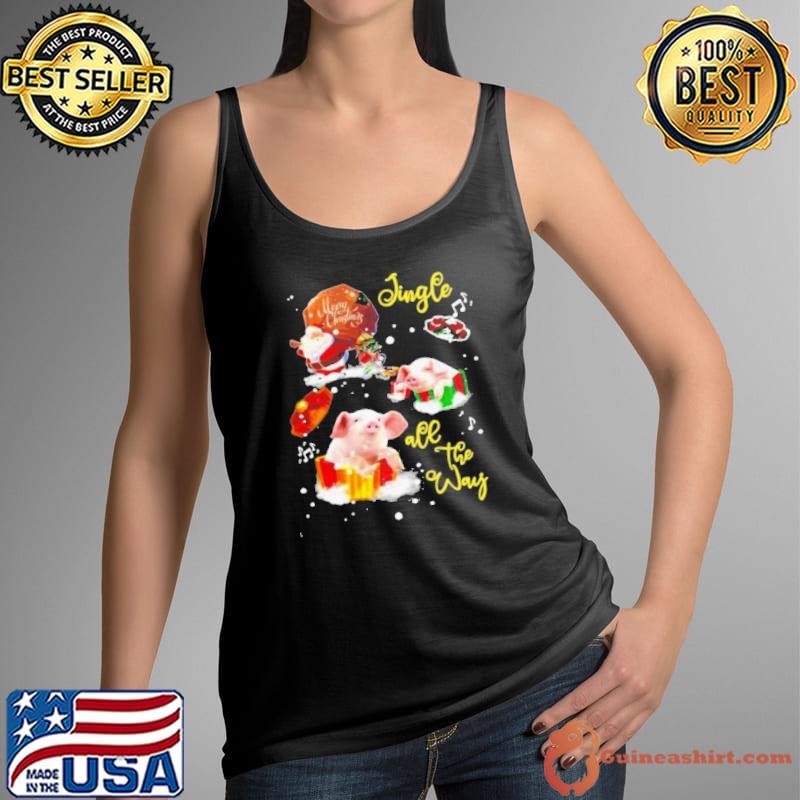 Pig Merry Christmas Jingle All The Way Tank Top