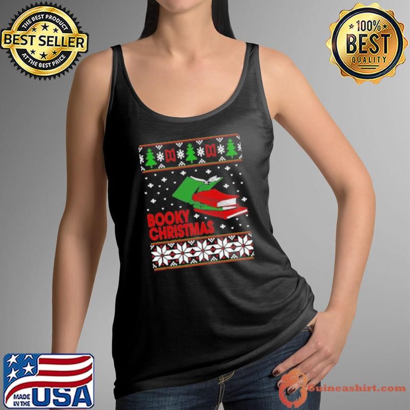 Reading Books Heartbeat Booky Christmas Tank Top
